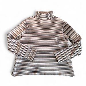 Striped Turtleneck Long Sleeve Top